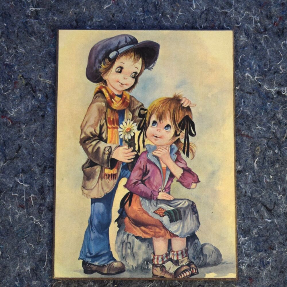 Hobo Girl Boy Massimo Italy Vintage Wall Art Big Eyes Street Kids Shabby Grunge